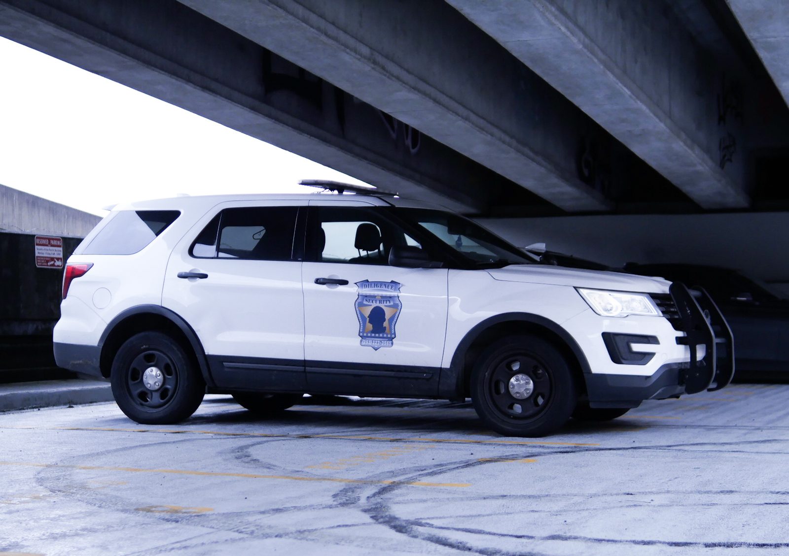 Diligence Security marked patrol vehicle providing overnight surveillance in Tacoma